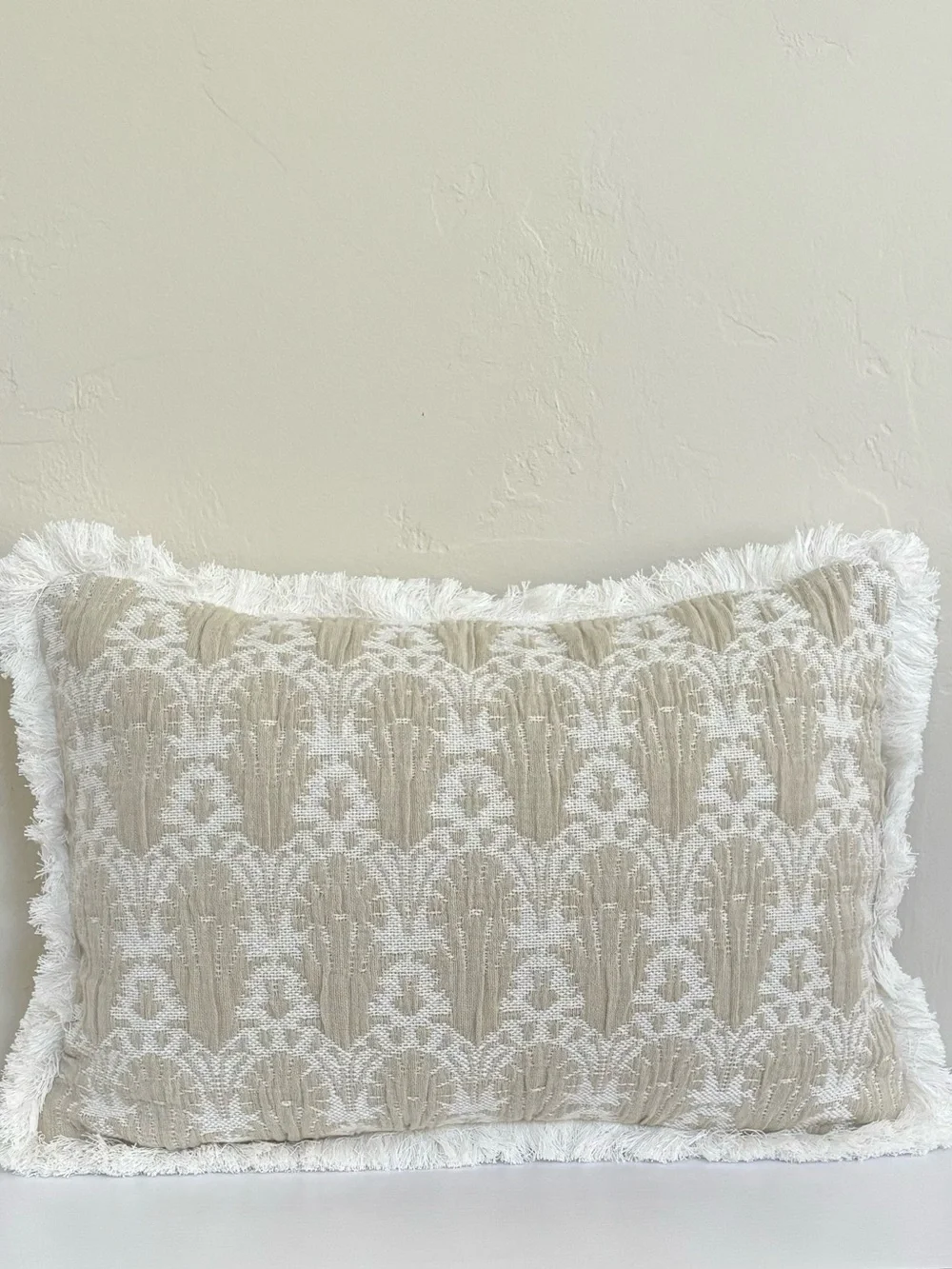 Threshold x Studio McGee Lumbar Woven Shell Block Fringe Pillow Natural NWT